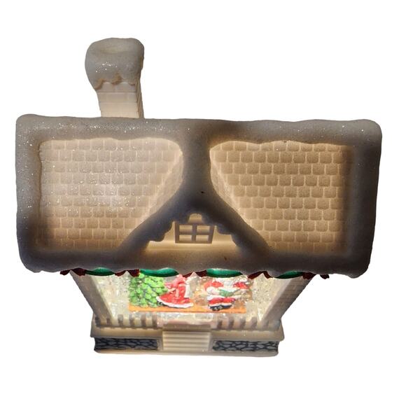 DILLARD'S Illuminated Snow House Santa Kissing Mrs Claus SEE PHOTOS AND VIDEO - Picture 4 of 16